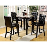 Contemporary 5 Piece Counter Height Table and Stool Set