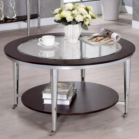 Contemporary Coffee Table with Casters