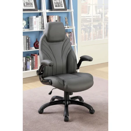 Contemporary Office Chair with Casters and Adjustable Armrests