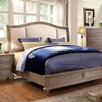 Rustic Upholstered Queen Bed