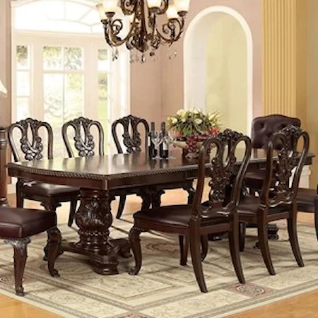Traditional Dining Table with 2 Leaves