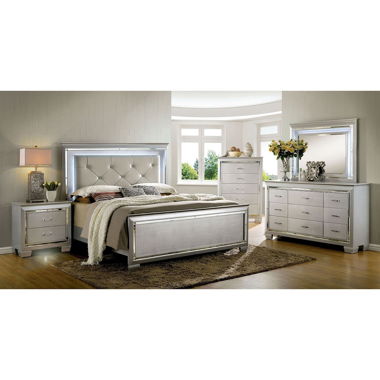 Furniture of America - FOA Bellanova Dresser + Mirror Set