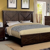 Rustic California King Bed with Barndoor Panels