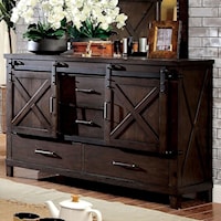 Rustic Dresser with Sliding Barn Doors