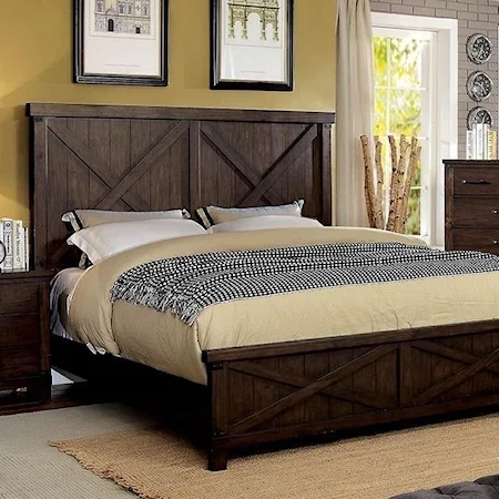 Rustic Queen Bed with Barndoor Panels