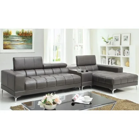 Sectional with Speaker Console and Chaise