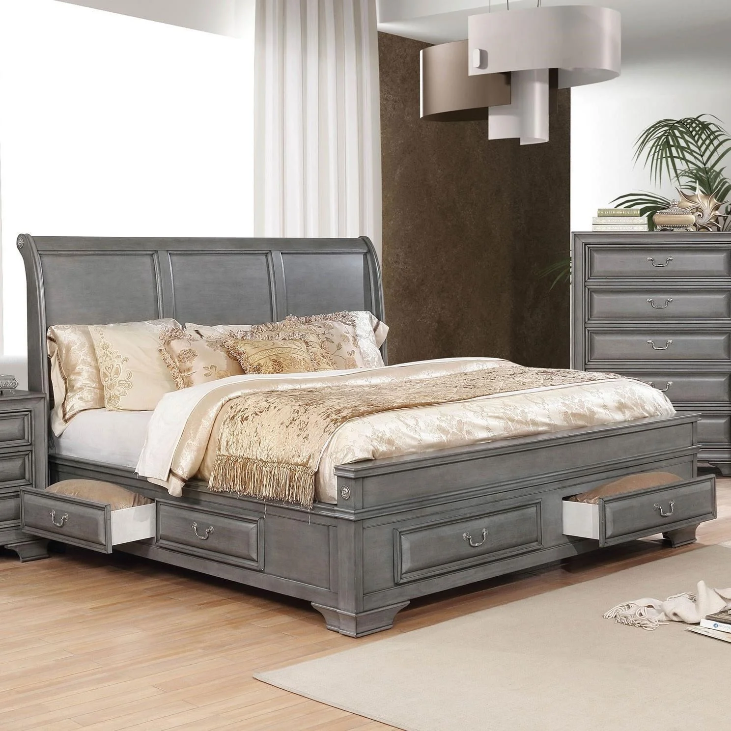 Brandt CM7302GYEKBED Transitional King Bed Household Furniture