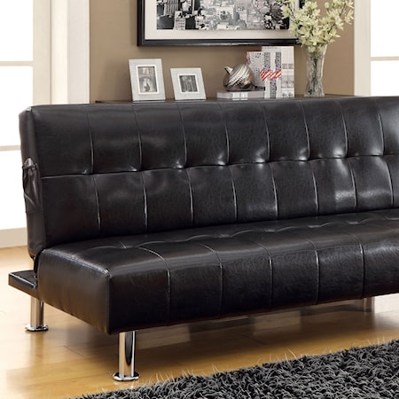 Leatherette Futon Sofa