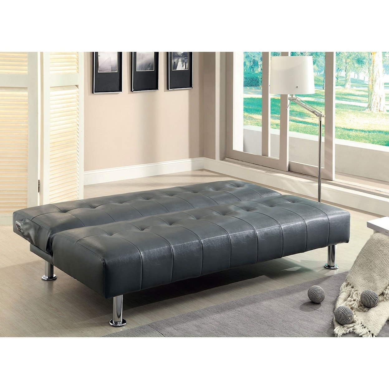 Furniture of America Bulle Leatherette Futon Sofa