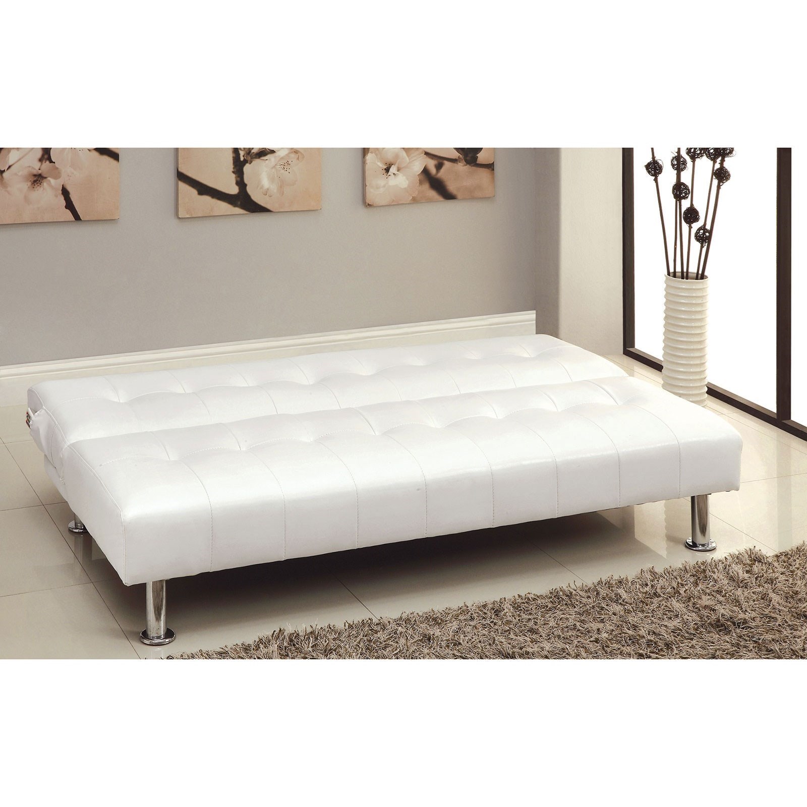 Leatherette Futon Sofa