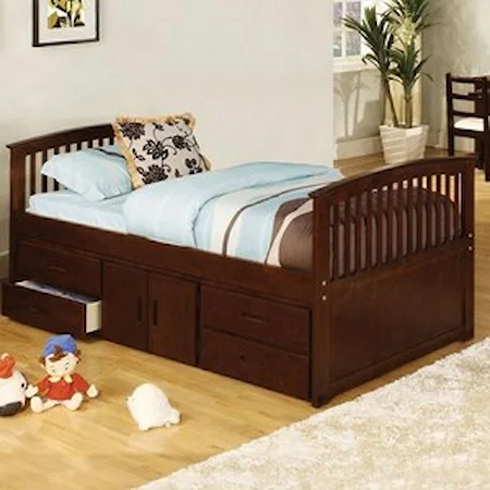 Captain Twin Bed with 4 Drawers and Storage
