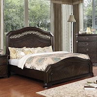 Traditional King Bed with Metal Scrolling