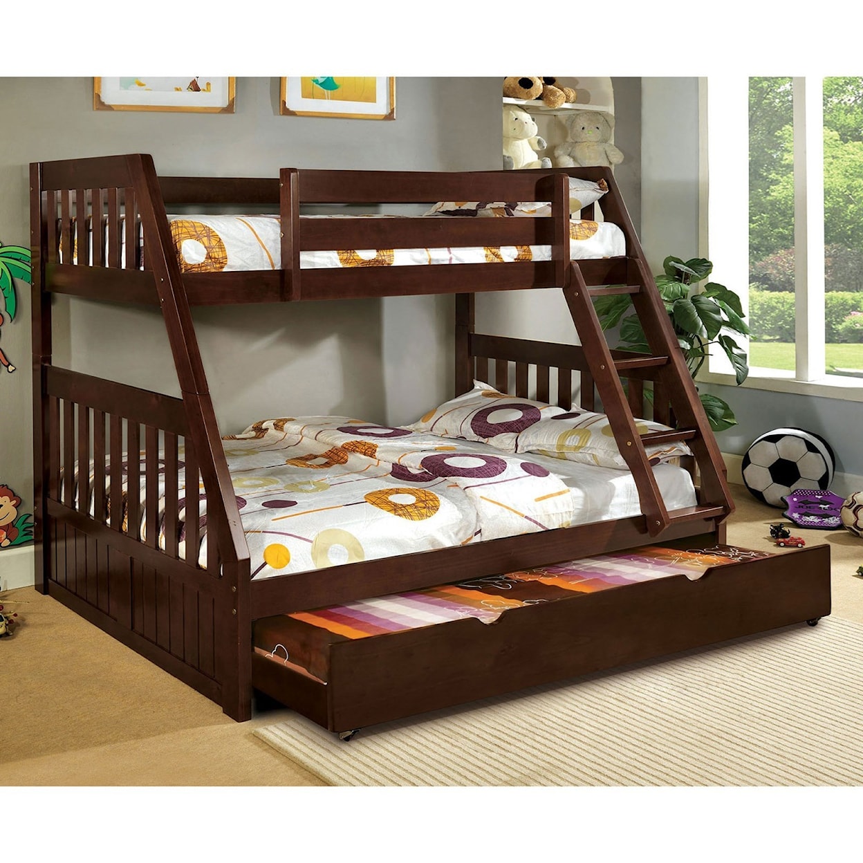 Furniture of America Canberra Twin-over-Full Bunk Bed