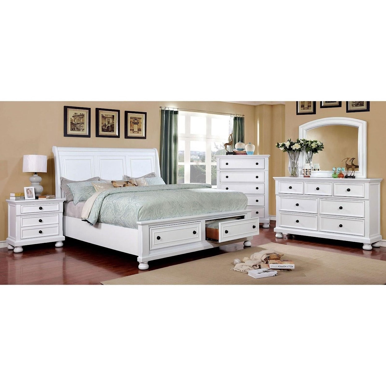 Furniture of America Castor CM7590WH-Q-BED Queen Bed | Value City ...