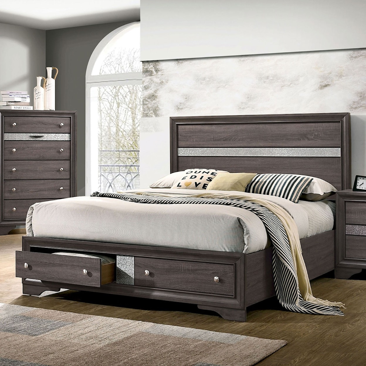 FUSA Chrissy King Storage Bed