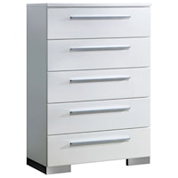 Contemporary Chest with Felt-Lined Top Drawer