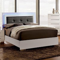Contemporary King Bed with Headboard Lighting