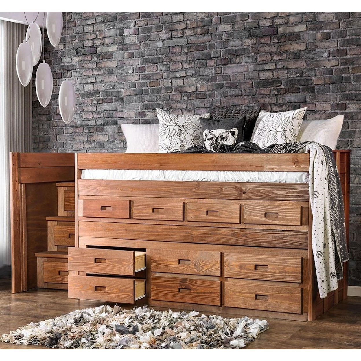 Furniture of America Cleo Twin Captain Bed