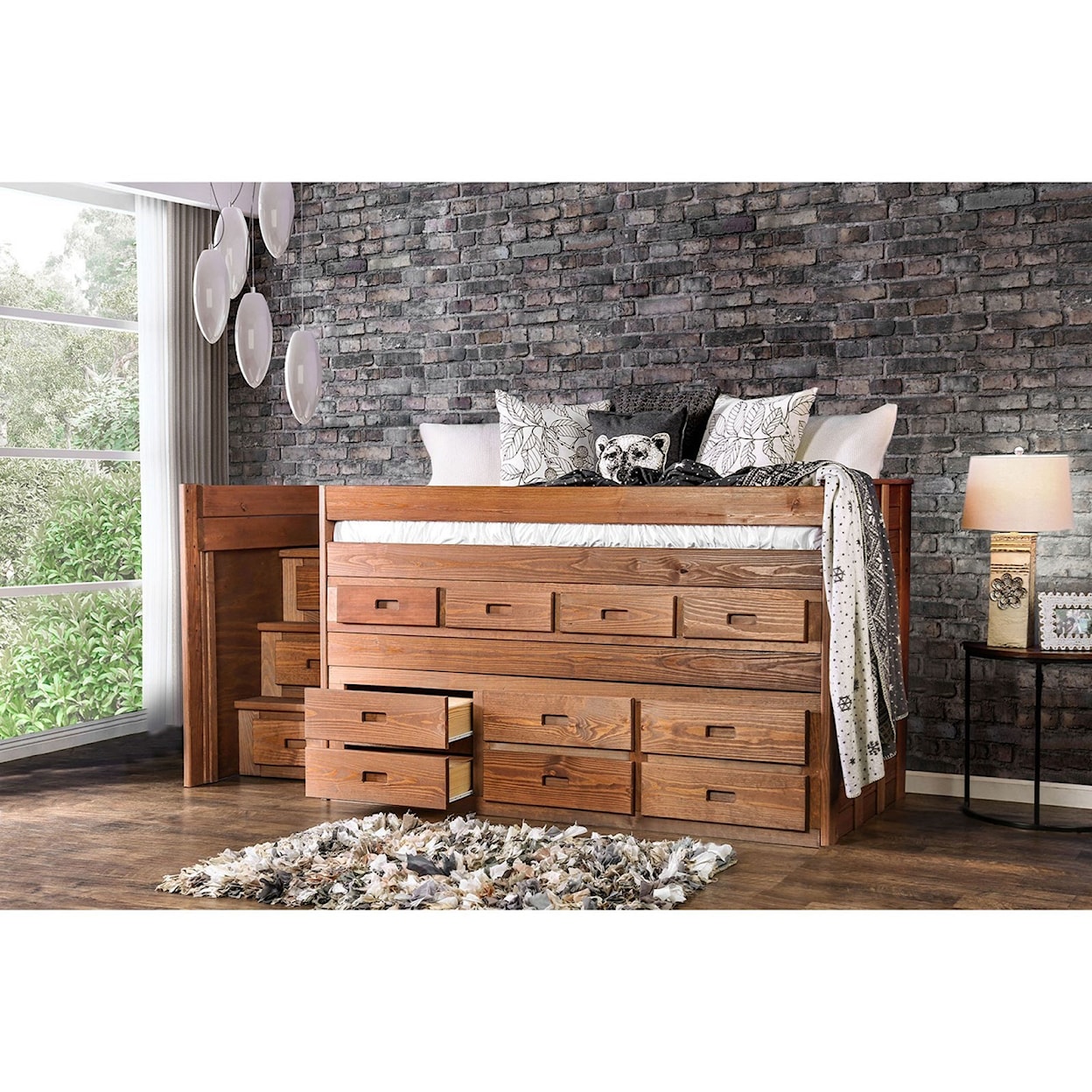 Furniture of America Cleo Twin Captain Bed