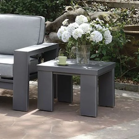 Aluminum End Table in Gray