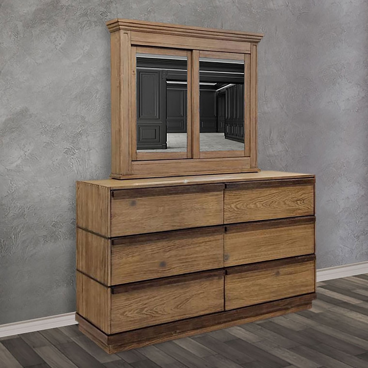 Furniture of America - FOA Coimbra Dresser and Cabinet Mirror Combination