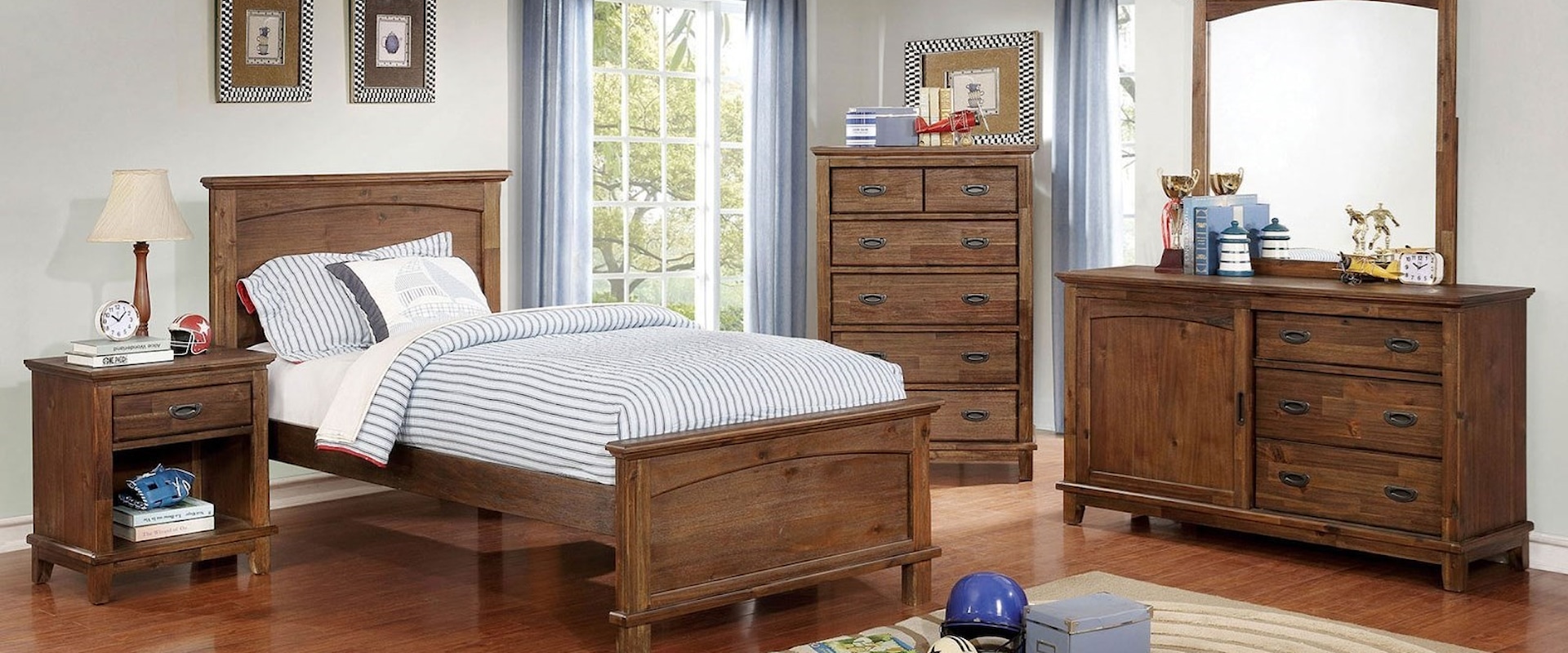 5-Piece Transitional Twin Bedroom Set