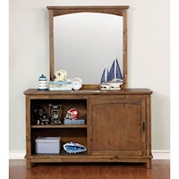 Transitional Dresser and Mirror Set