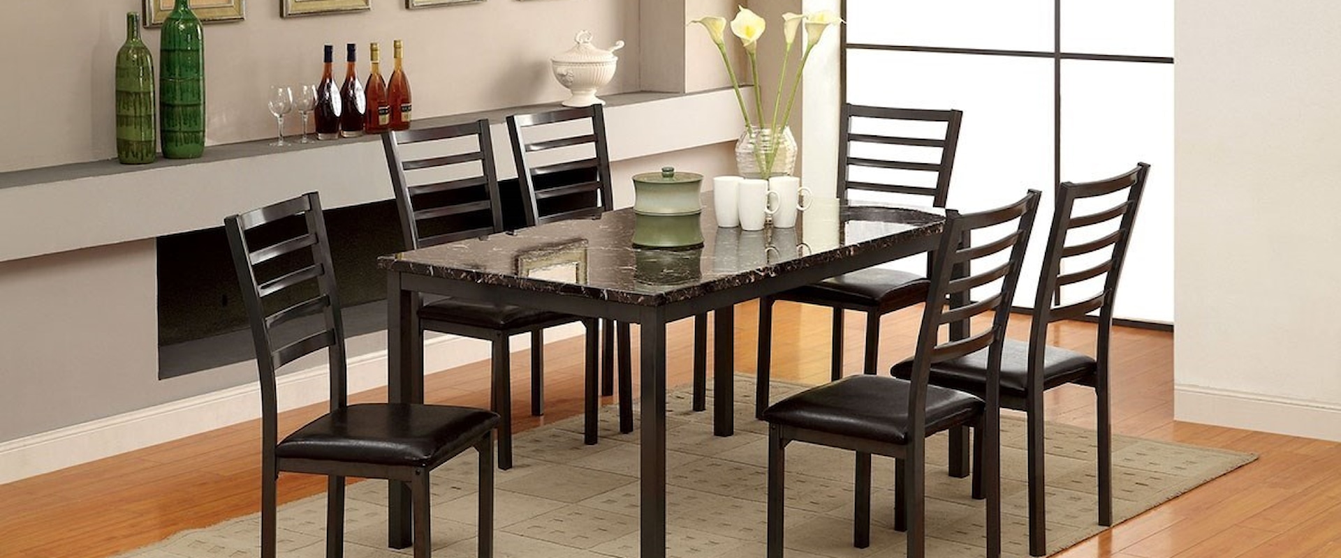 Dining Set with Six Chairs