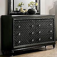 Contemporary 6-Drawer Dresser with Felt-Lined Top Drawers and Pullout Jewelry Trays