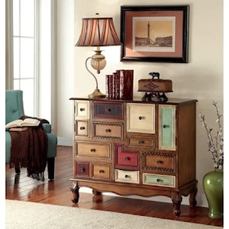 Traditional Accent Chest with Multi-Colored Panels