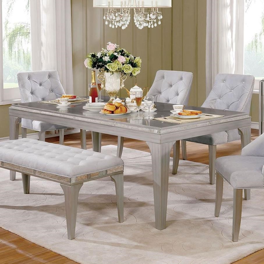 Silver discount dining bench