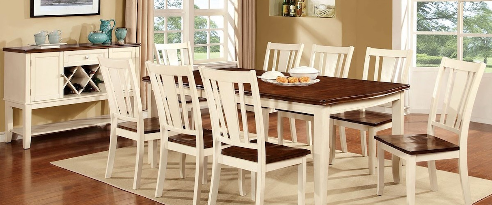 Transitional 9 Pc Dining Set