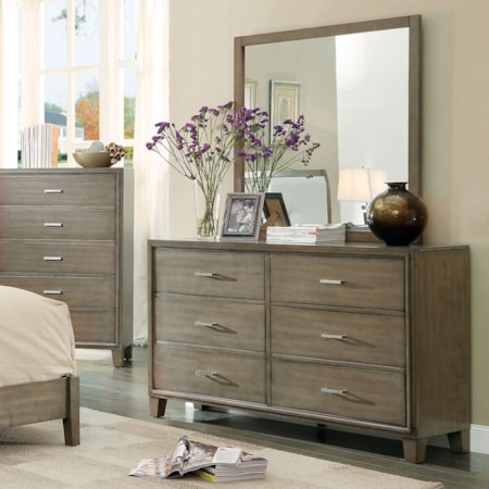 Dresser and Mirror Set
