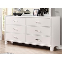 Contemporary Six Drawer Dresser