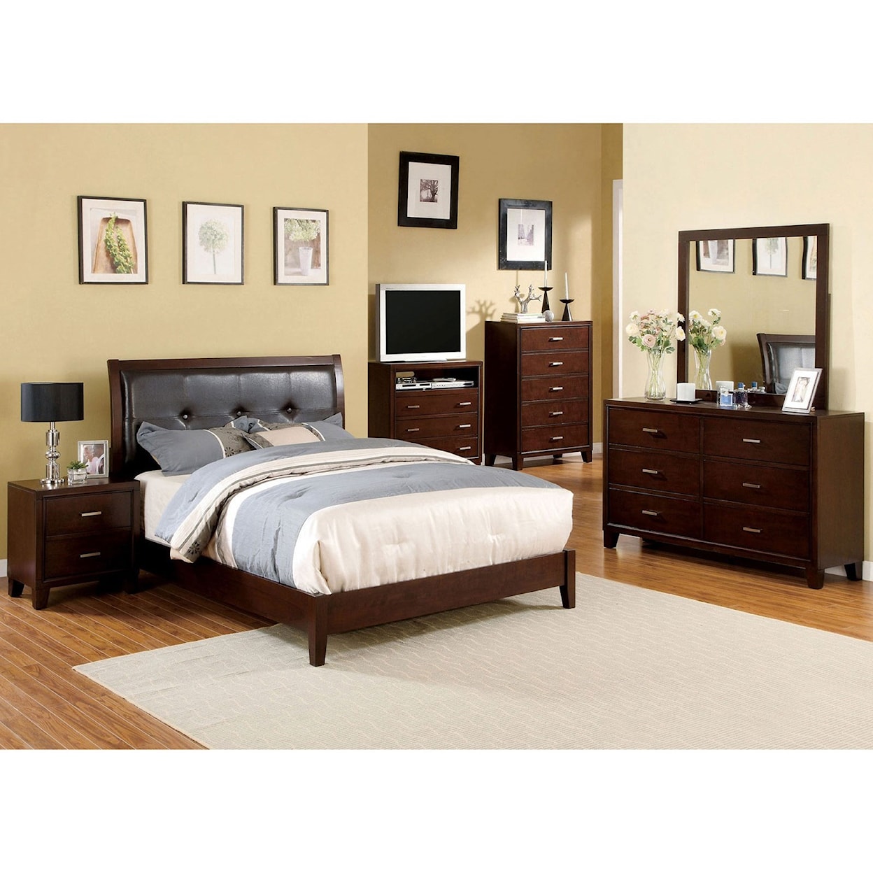 Furniture of America Enrico Full Upholstered Bed