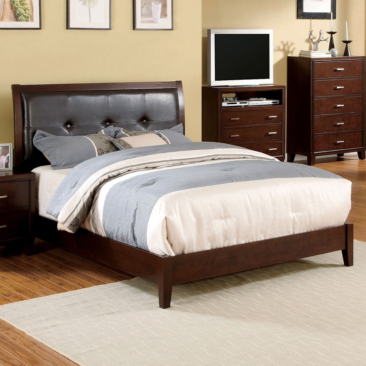Furniture of America - FOA Enrico Queen Upholstered Bed