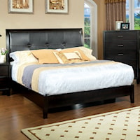 Contemporary California King Upholstered Bed with Tufting