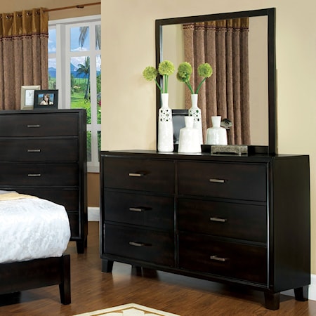 Dresser and Mirror Set