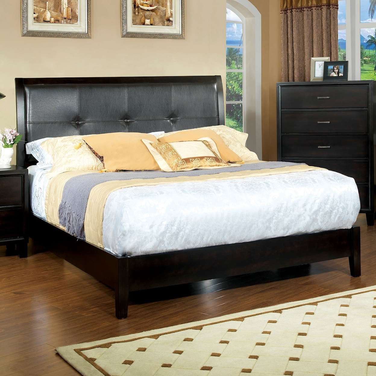 Furniture of America - FOA Enrico King Upholstered Bed