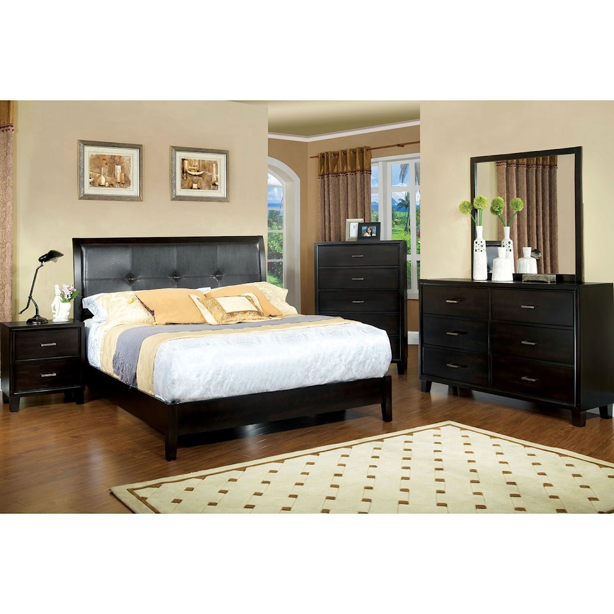 Furniture of America - FOA Enrico King Upholstered Bed