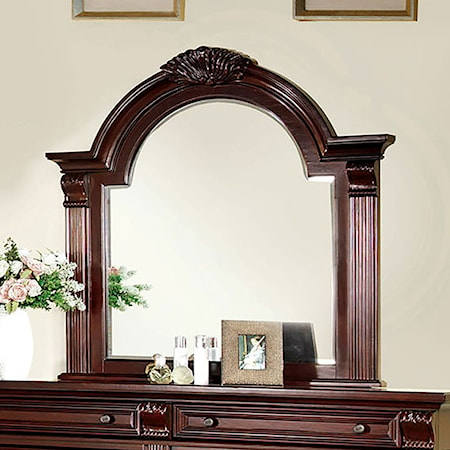 Traditional Dresser Mirror with Carved Motif