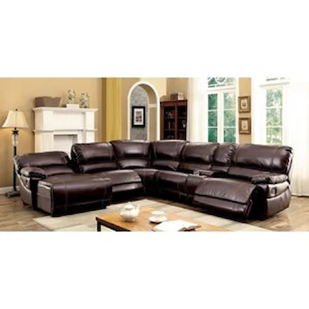 Reclining Sectional with Chaise and Storage Console