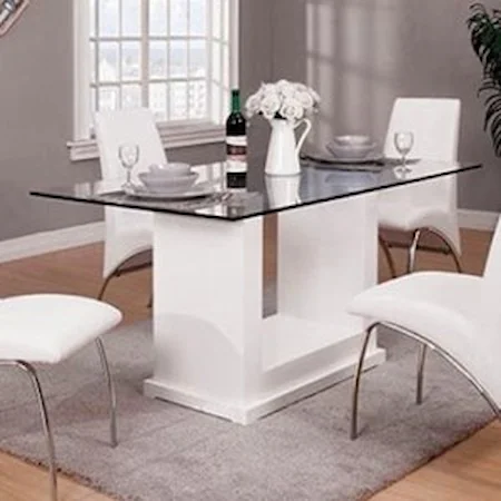 Contemporary Dining Table with U-Shaped Base