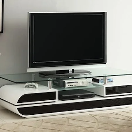 63" Glass Top TV Console
