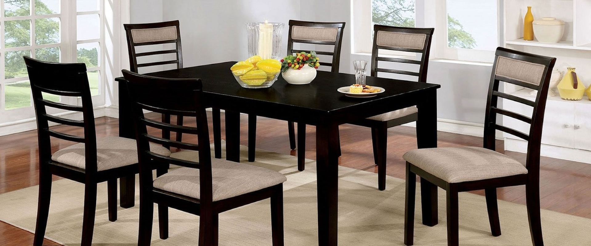 Contemporary 7 Piece Table and Chair Set