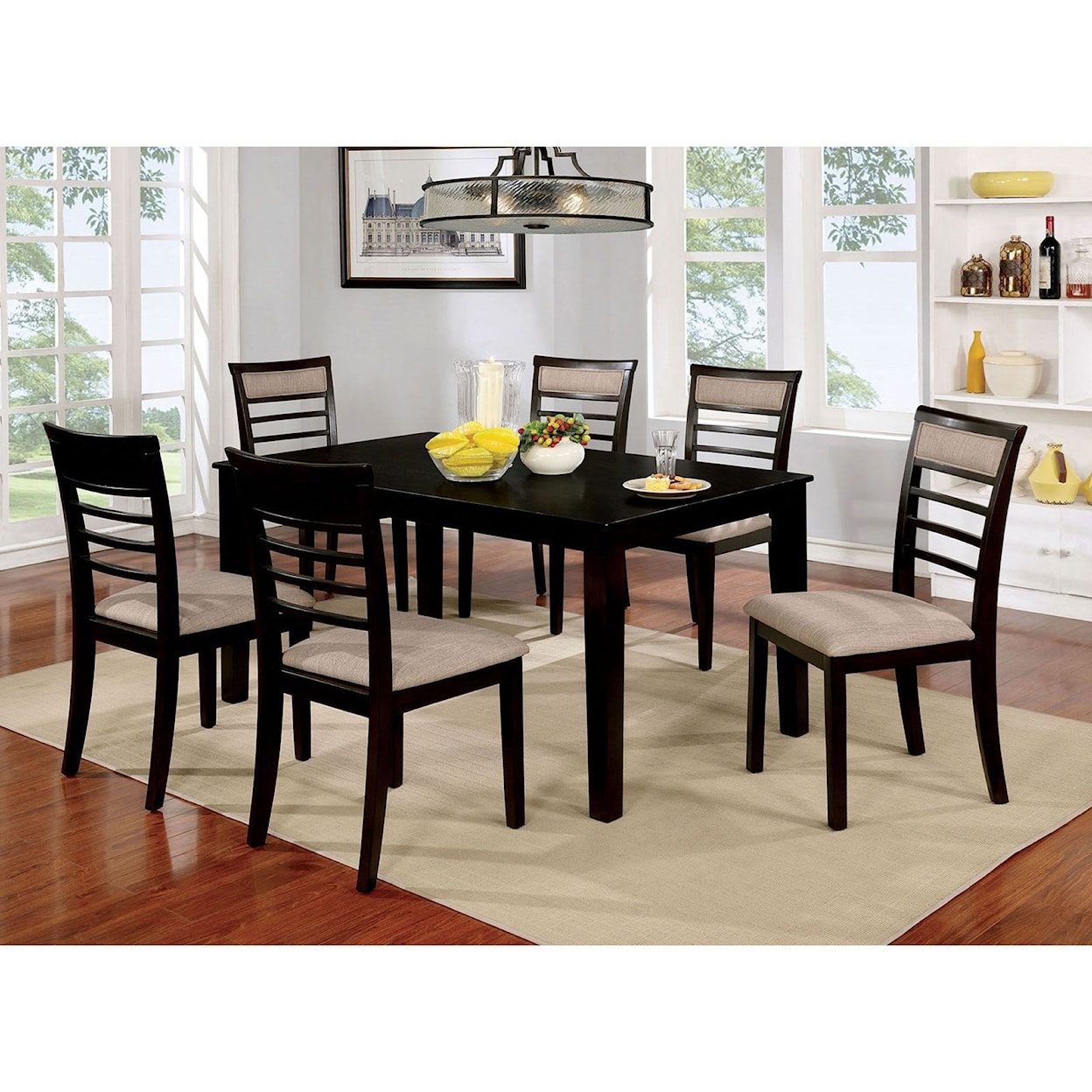 Furniture of America Fafnir 7 Piece Table and Chair Set