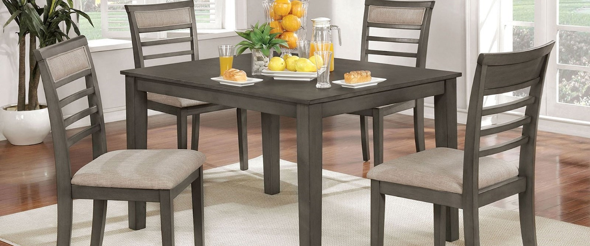 Contemporary 5 Piece Table and Chair Set