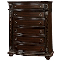 Traditional 6-Drawer Chest with Felt-Lined Top Drawer