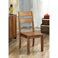 Set of 2 Rustic Side Chairs with Ladder Back