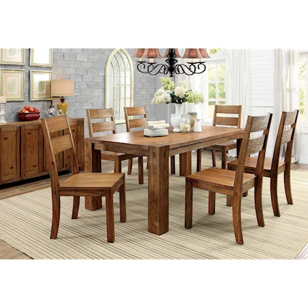 Rustic Dining Table and Chair Set for Six
